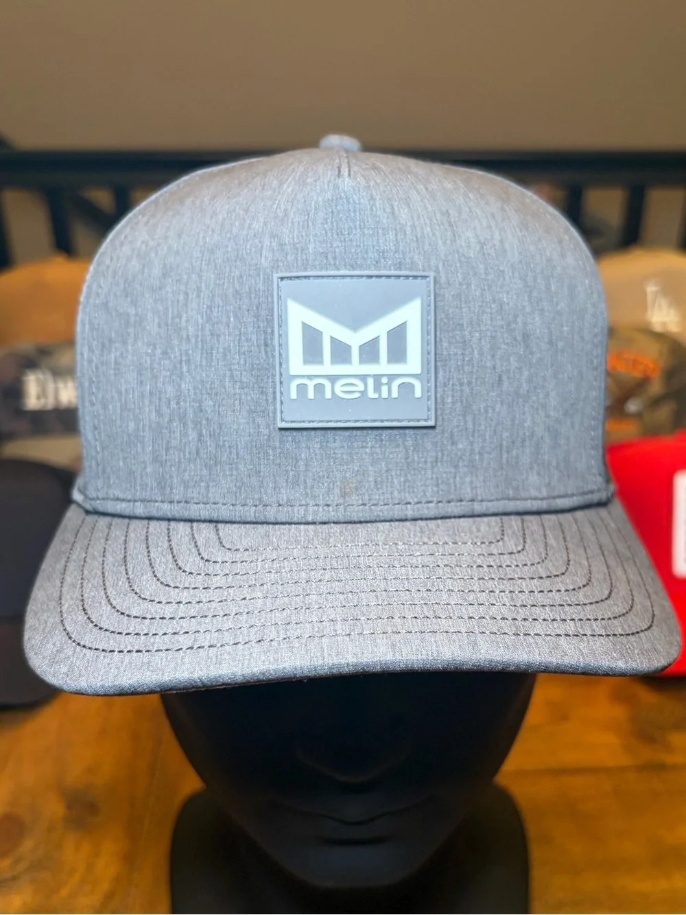 Melin Brand Heather Gray Patch Logo Snapback Hat